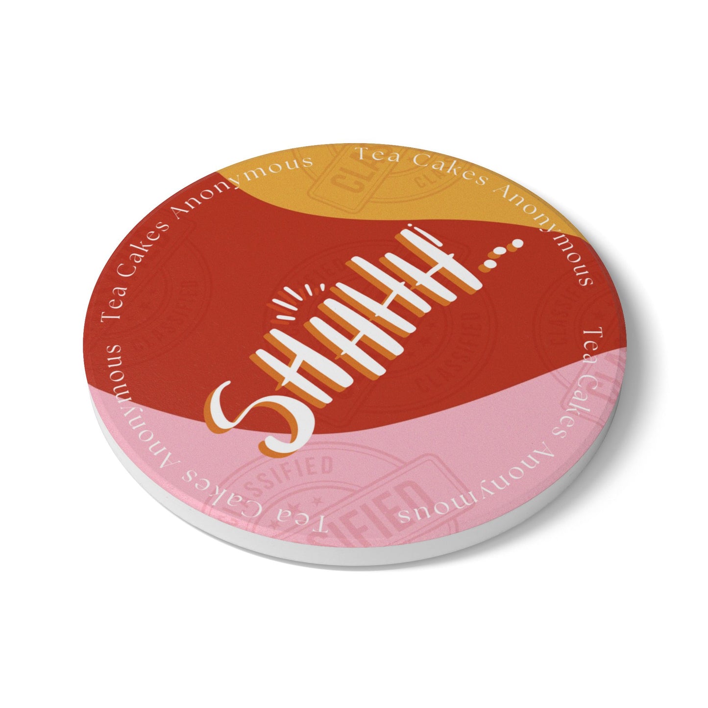 Fun 'Shhhh...' Ceramic Coaster | Perfect for Coffee Lovers & Quiet Moments