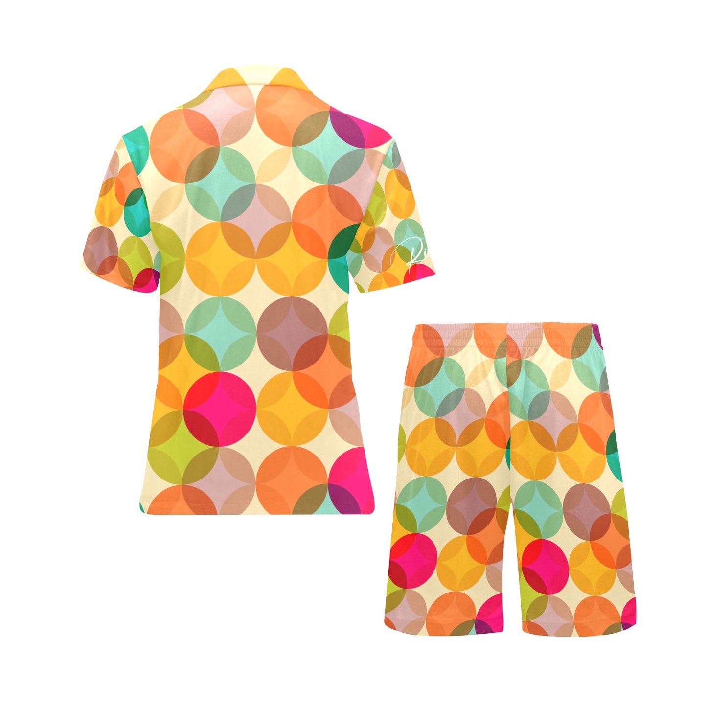Be U Wave Colorful V-Neck Short Pajama Set