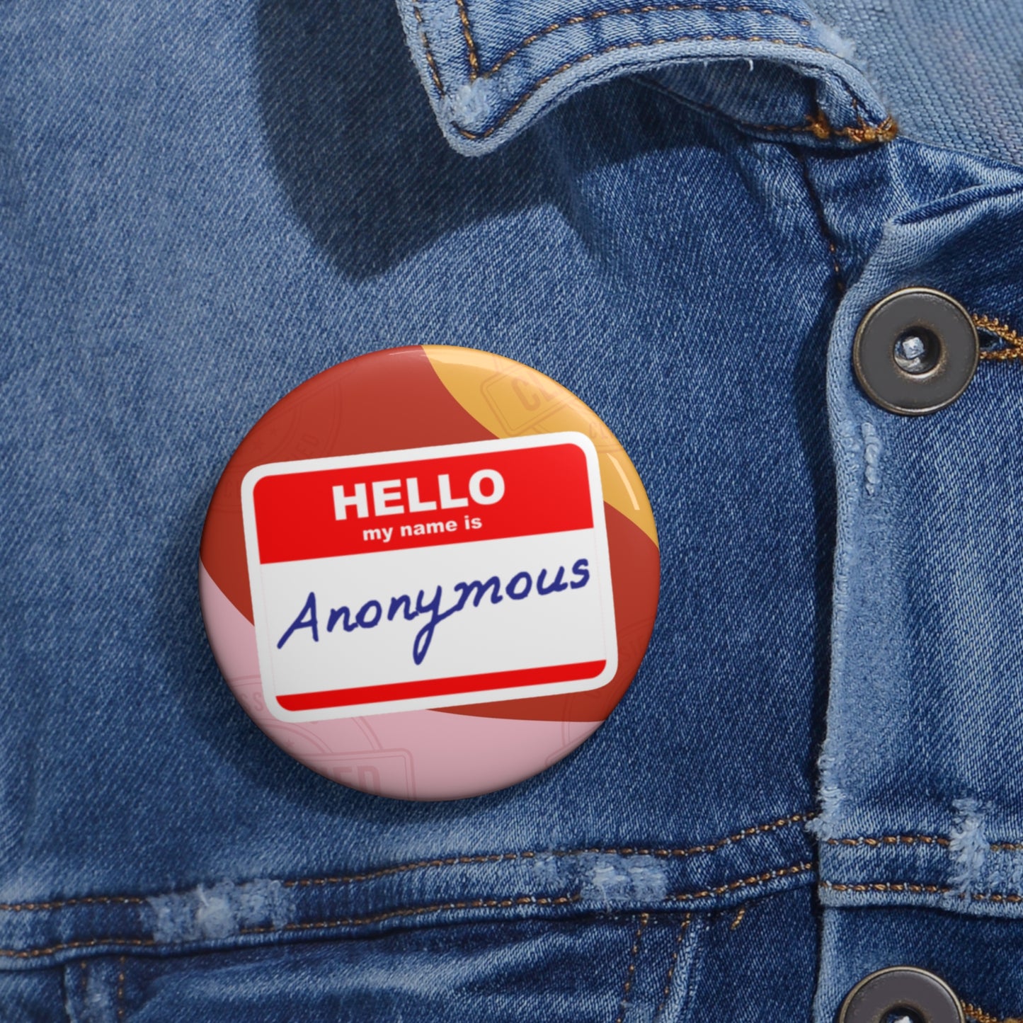 TCA 'Hello My Name Is Anonymous' Pin Button