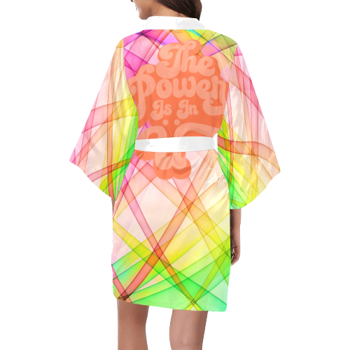 Power Is In U Colorful Women's Short Kimono Robe